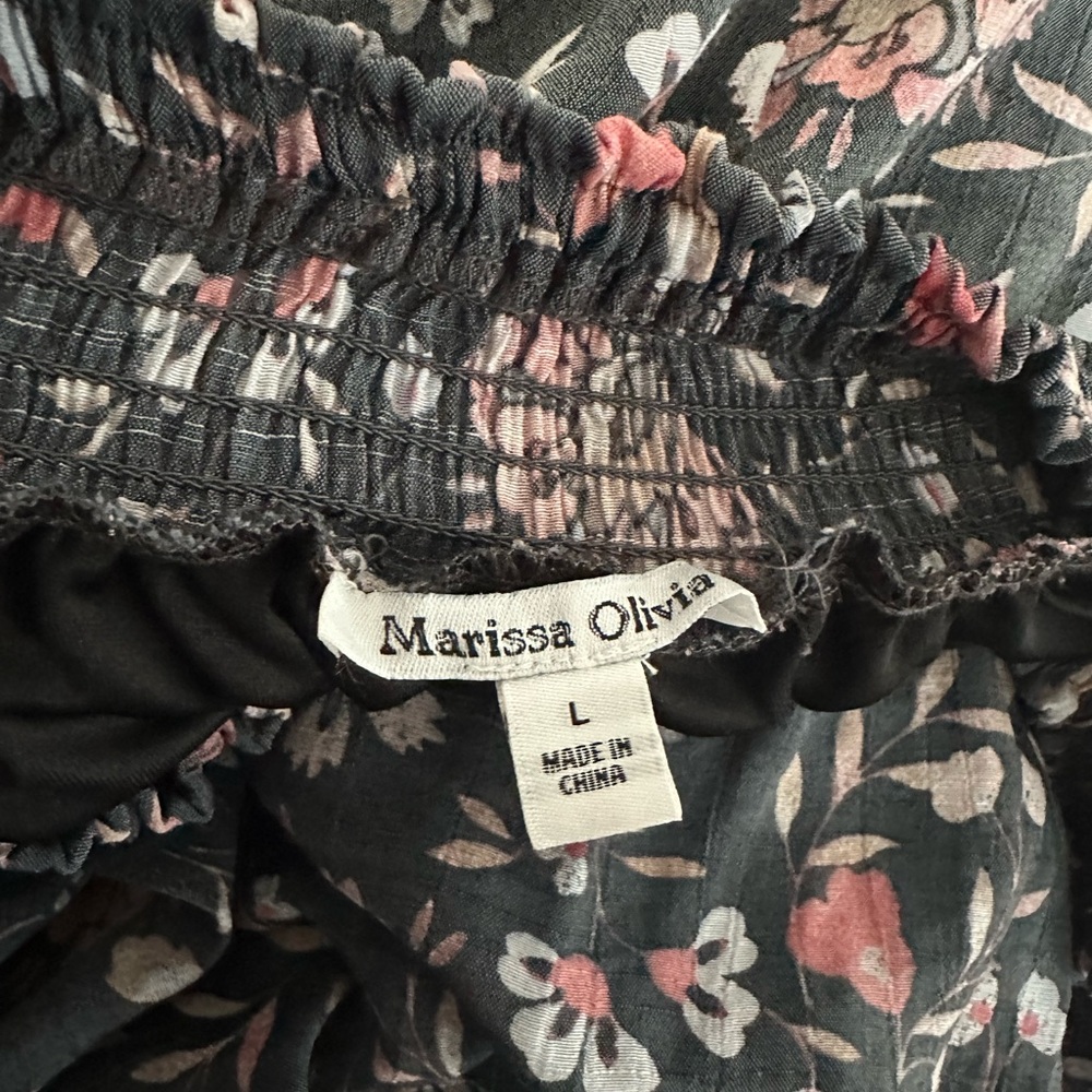 Elegant Floral Maxi Dress in Grey and Pink - Picture 2 of 6